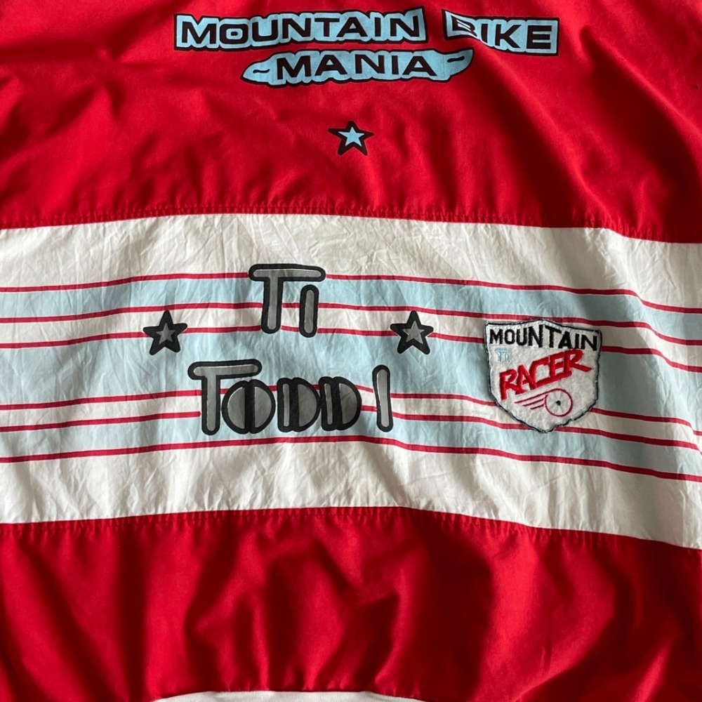 Vintage Mountain Bike Heaven Mania Graphic Long Sleeve Shirt Red White Large - Picture 11 of 12